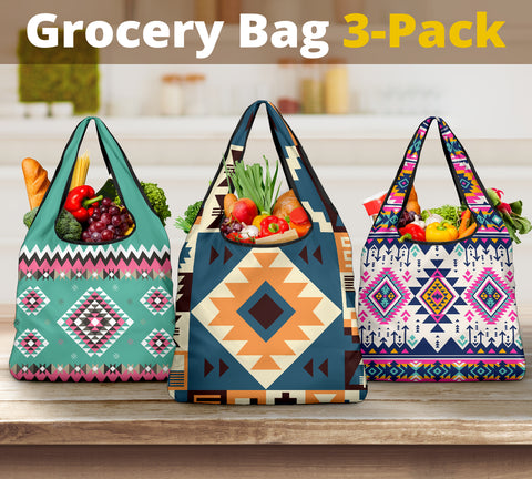 Pattern Grocery Bag 3-Pack SET 12