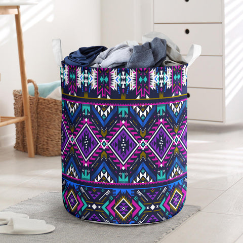 GB-NAT00380 Purple Tribe Pattern Laundry Basket