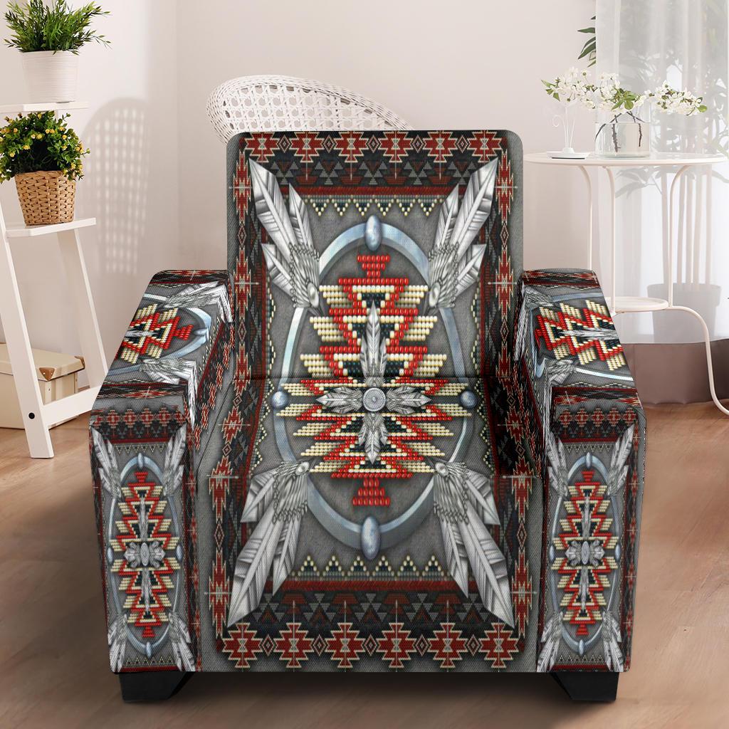 Naumaddic Arts Native American 43" Chair Slip Cover - Powwow Store