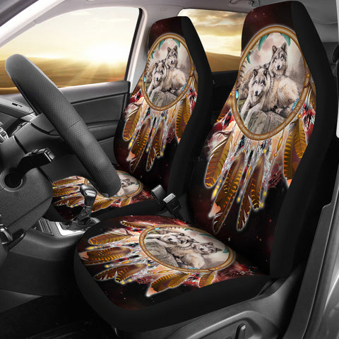 GB-NAT00391 Wolves Red Galaxy Car Seat Covers