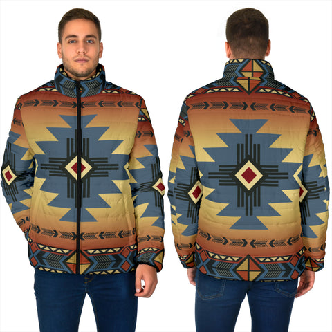 GB-NAT00057-01 Southwest Blue Men's Padded Jacket