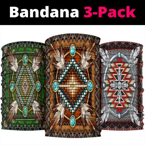 Mandala Native American Bandana 3-Pack New