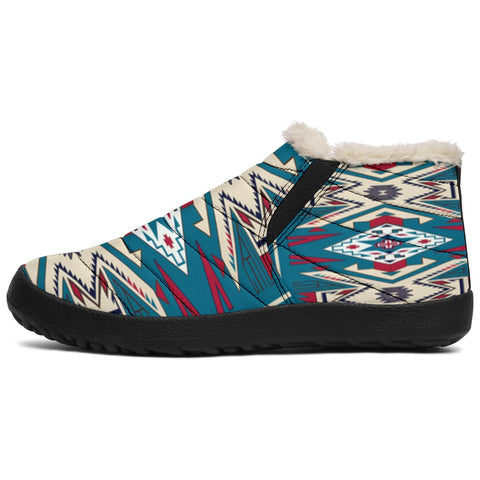 Pink Blue Colorful Design Native American Winter Sneakers