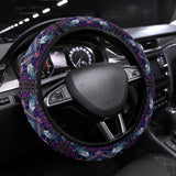 Powwow Store gb nat00023 03 naumaddic arts dark purple steering wheel cover