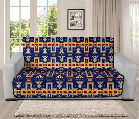 Native American Tribe Navy Pattern 70' Chair Sofa Protector - Powwow Store