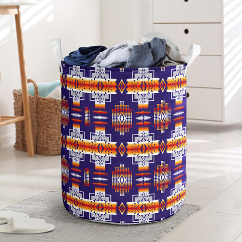 GB-NAT0004 Purple Pattern Laundry Basket