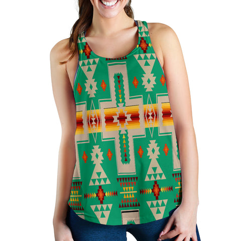 Powwow Store gb nat00062 06 green tribe design native american womens racerback tank