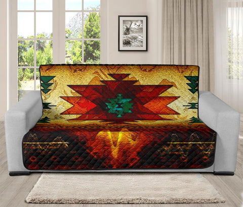 Southwest Brown Symbol Native American 70" Sofa Protector - Powwow Store