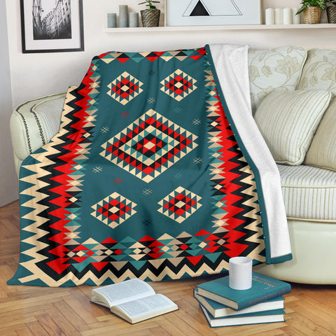 Powwow Store gb nat00415 ethnic geometric red pattern premium blanket