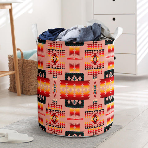 GB-NAT00046-16 Tan Tribe Pattern Laundry Basket