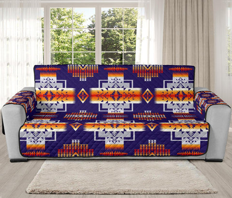 Purple Native Tribes Pattern Native American 78 Chair Sofa Protector - Powwow Store