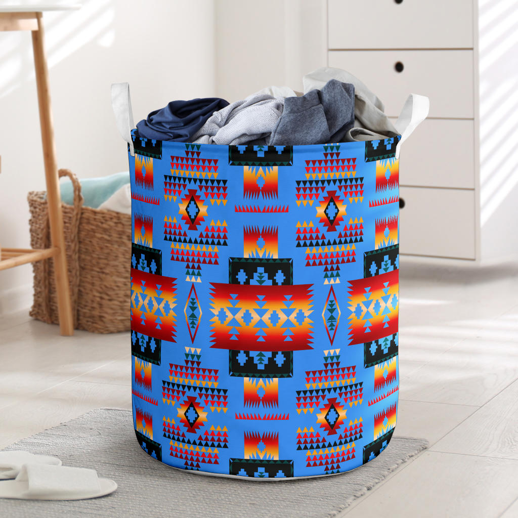 Powwow Store gb nat00046 13 navy tribes pattern laundry basket