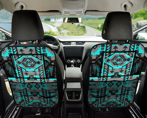 Powwow StoreGBNAT00626 Pattern Blue Native  Car Back Seat Organizers