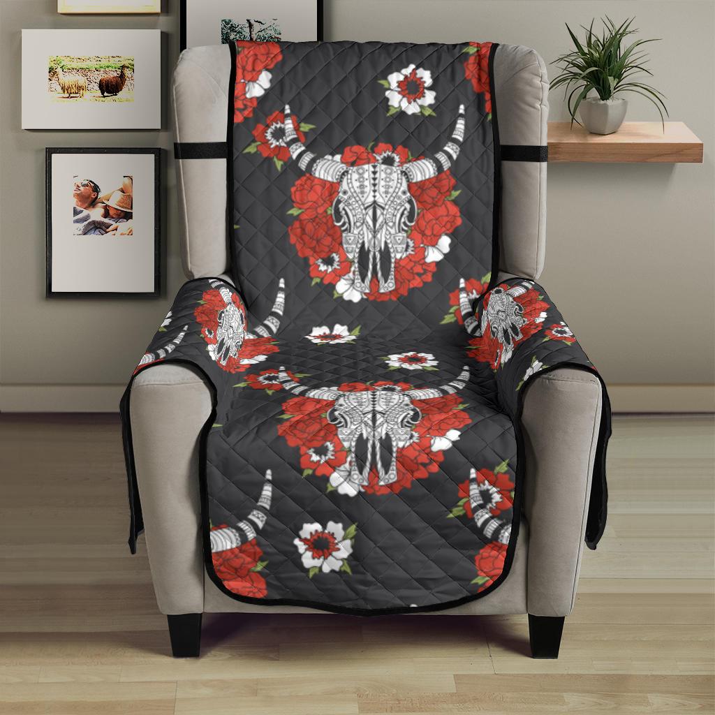 Bison Red Rose Native American 23" Chair Sofa Protector - ProudThunderbird