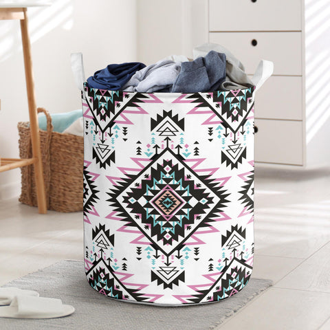 GB-NAT00762  Pattern Native American Laundry Basket