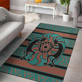 Kokopelli Myth Blue  Native American Rug Area no link - Powwow Store