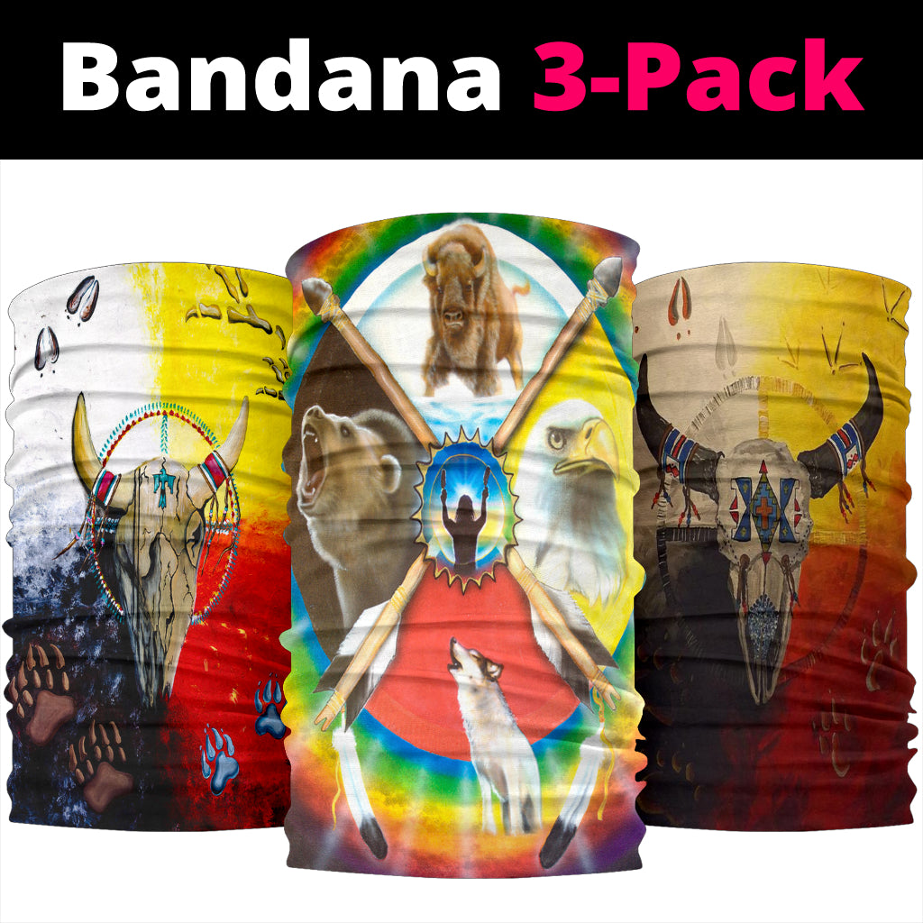 Bison Dreamcatcher Bandana 3-Pack NEW