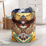 GB-NAT00288	 Yellow Dream Catcher Eagle Laundry Basket