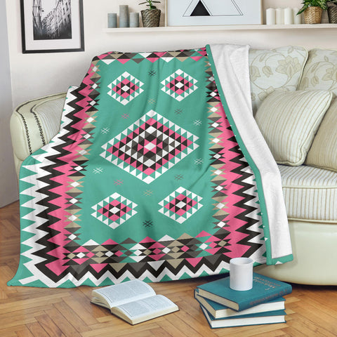 Powwow Store gb nat00415 03 ethnic geometric pink pattern blanket