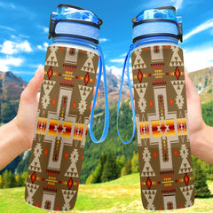 GB-NAT00062-10 Light Brown Tribe Design Native American Hydro Tracking Bottle - Powwow Store