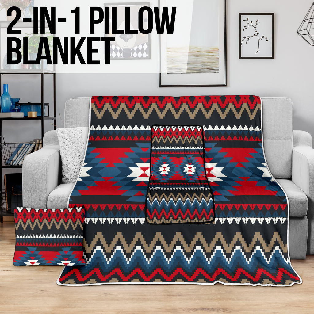 GB-NAT00529 Ornamental Pattern Native Pillow Blanket