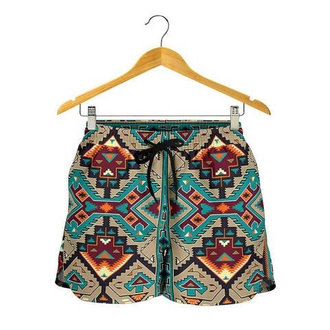 Tribe Blue Pattern  All Over Print Women's Shorts