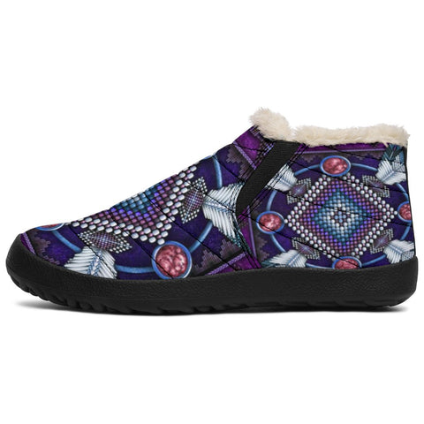 Naumaddic Arts Purple  Native American Winter Sneakers