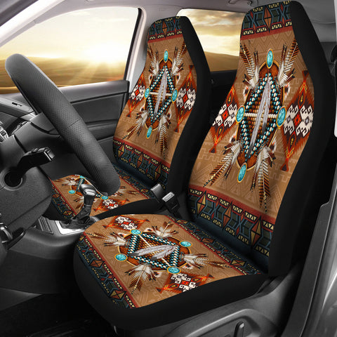 Powwow StoreCSA0007 Brown Mandala  Car Seat Cover