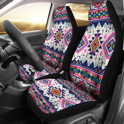 GB-NAT00316 Pink Pattern Native American Car Seat Covers