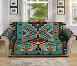 Tribe Blue Pattern Native American 70" Sofa Protector - Powwow Store