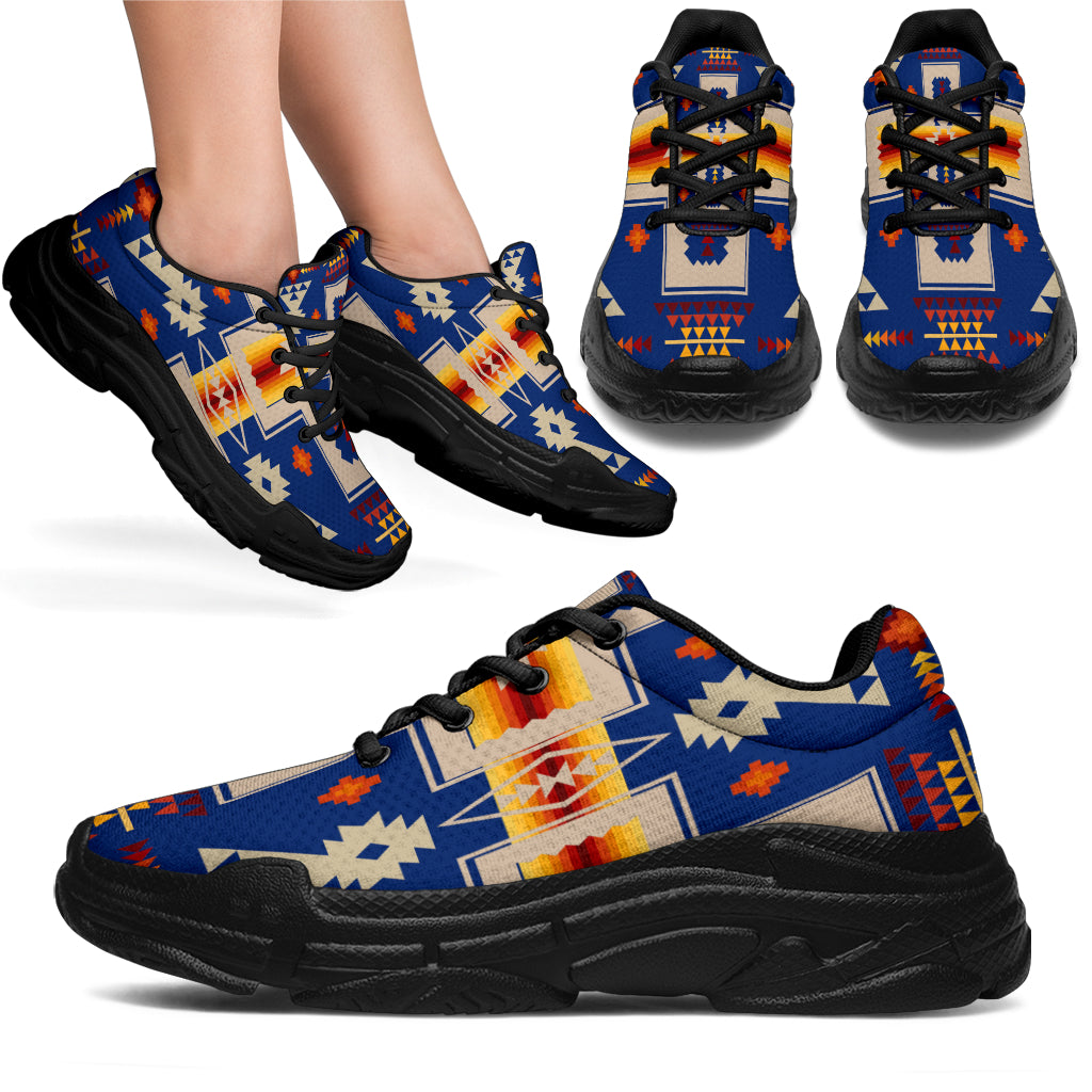 GB-NAT00062-04 Navy Tribe  Chunky Sneakers