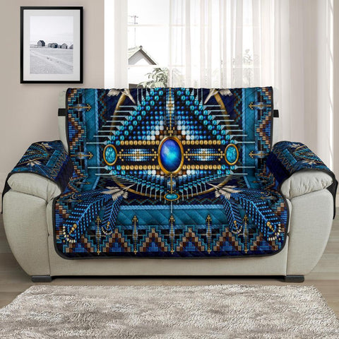 Mandala Blue Native American Chair Sofa Protector - Powwow Store