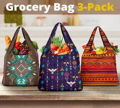 Powwow Store pattern grocery bag 3 pack set 16