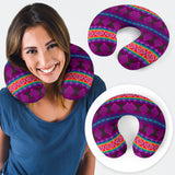 Powwow StoreGBNAT00680 Pattern Purple Native UShaped Travel Pillow