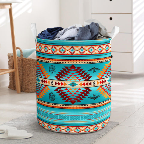 Powwow Store gb nat00087 02 blue thunderbird laundry basket