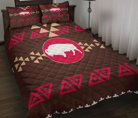 Brown Bison Native American Quilt Bed Set - ProudThunderbird