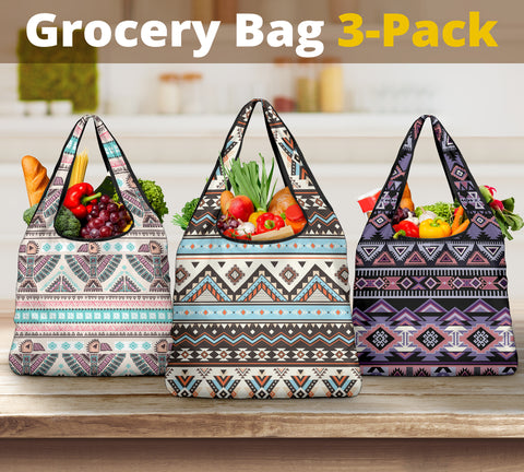 Pattern Grocery Bag 3-Pack SET 25