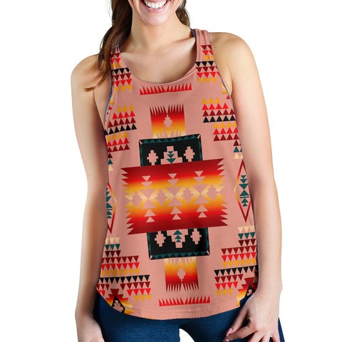 Powwow Store gb nat00046 16 tan tribe pattern native american womens racerback tank