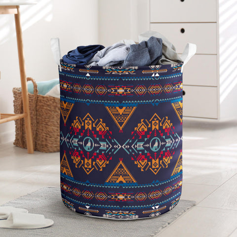 Powwow StoreLB0031 Pattern Native American Laundry Basket