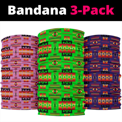 Native Tribes Pattern Print Native American Bandana 3 Pack New