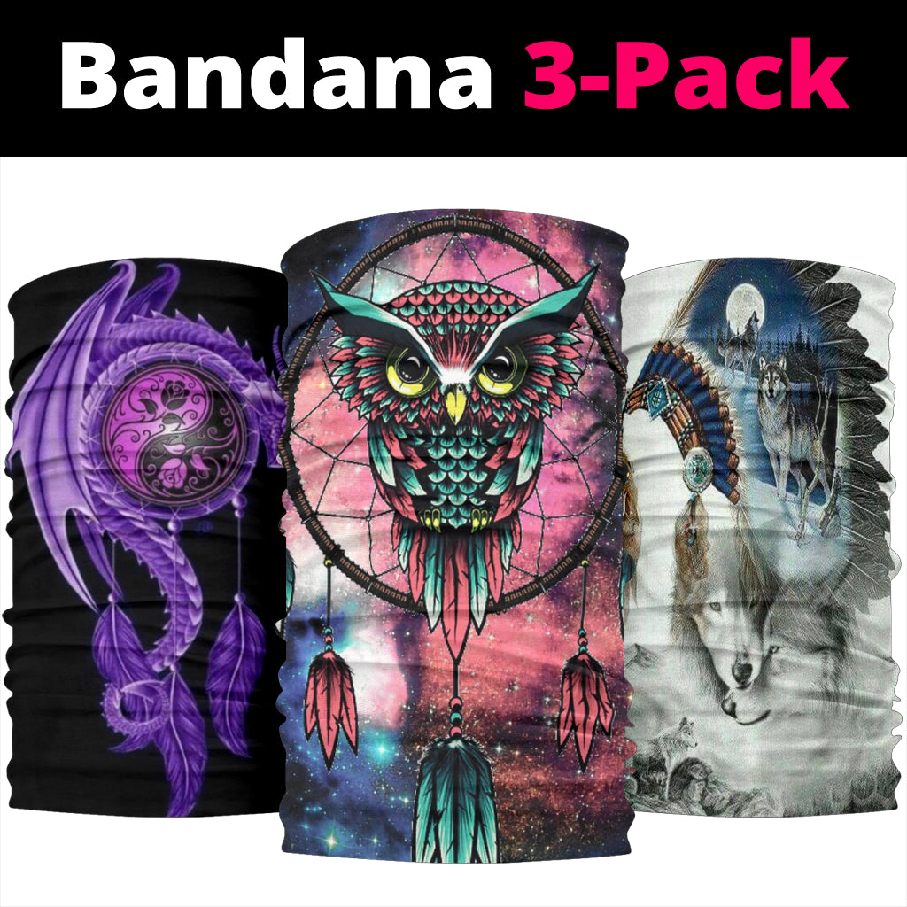Owl Chief Dreamcatcher Bandana 3-Pack NEW