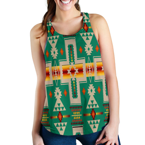 Powwow Store gb nat00062 08 light green tribe design native american womens racerback tank