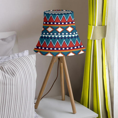 Yellow, Red & Blue Ethnic Pattern Native American Bell Lamp Shade no link - Powwow Store