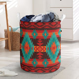 Powwow Store gb nat00611 red geometric pattern laundry basket