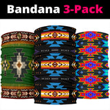 Blue Southwest Symbol Native American Bandana 3-Pack New
