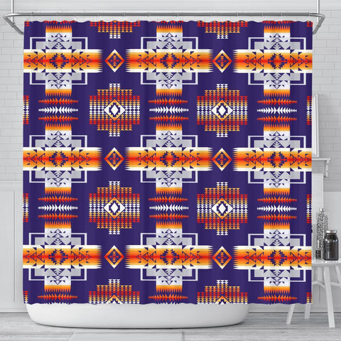Purple Tribe Native American Shower Curtain