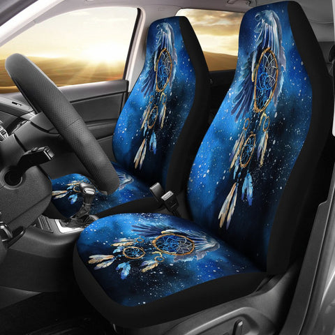 Blue Galaxy Dreamcatcher Native American Car Seat Covers