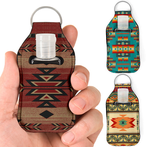 Native Pattern Sanitizer Bottle Keychains SET 18