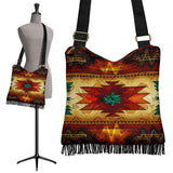 Southwest Brown Symbol Native American Crossbody Boho Handbag