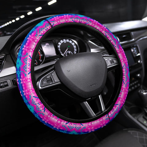 Powwow StoreGBNAT00630 Pink Pattern Native Steering Wheel Cover